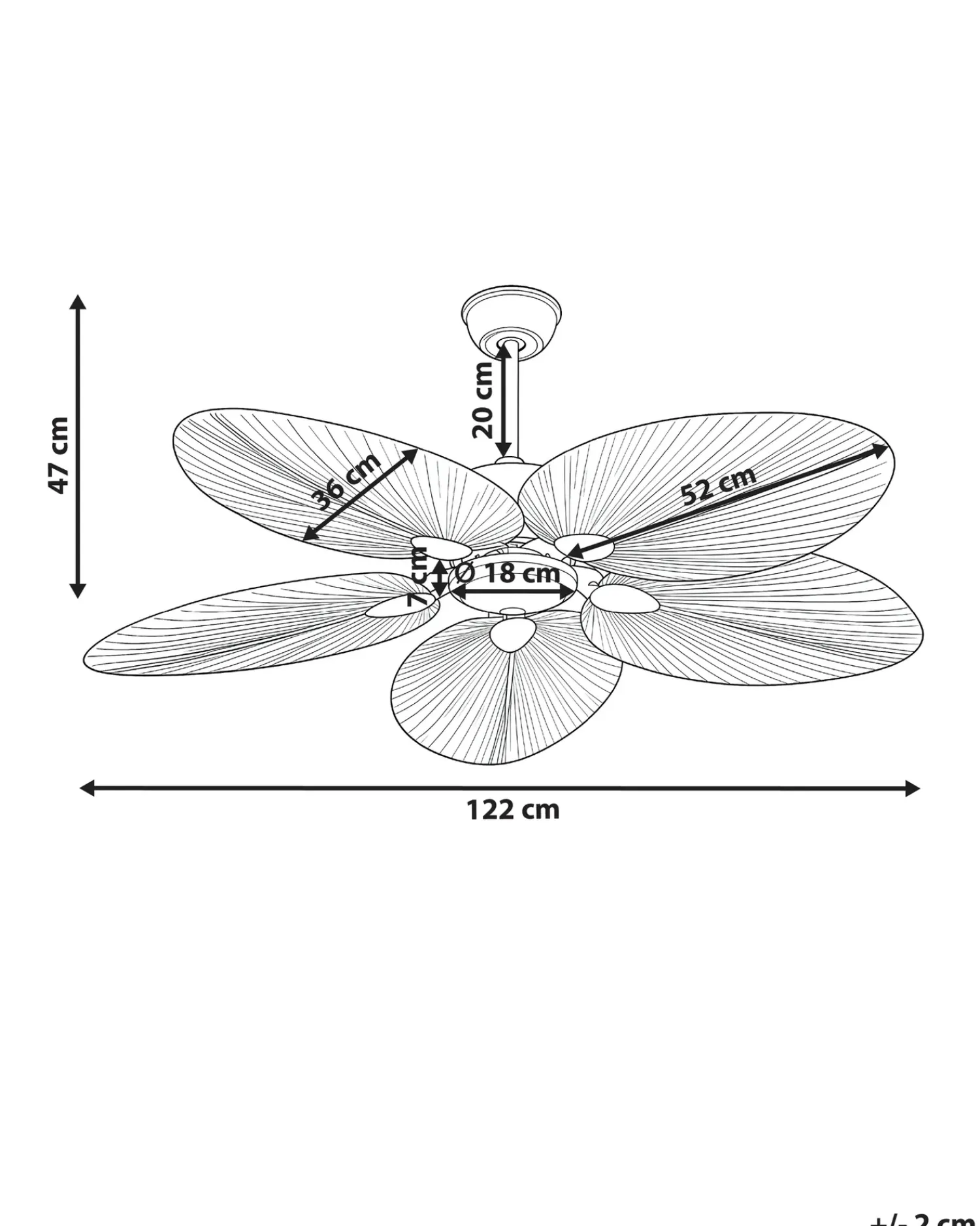 Online Beliani Ventilatore a soffitto MAMMOTH Naturale Bianco Naturale