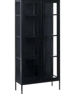 Vetrina con illuminazione a LED HARTY Metallo 80 cm Nero